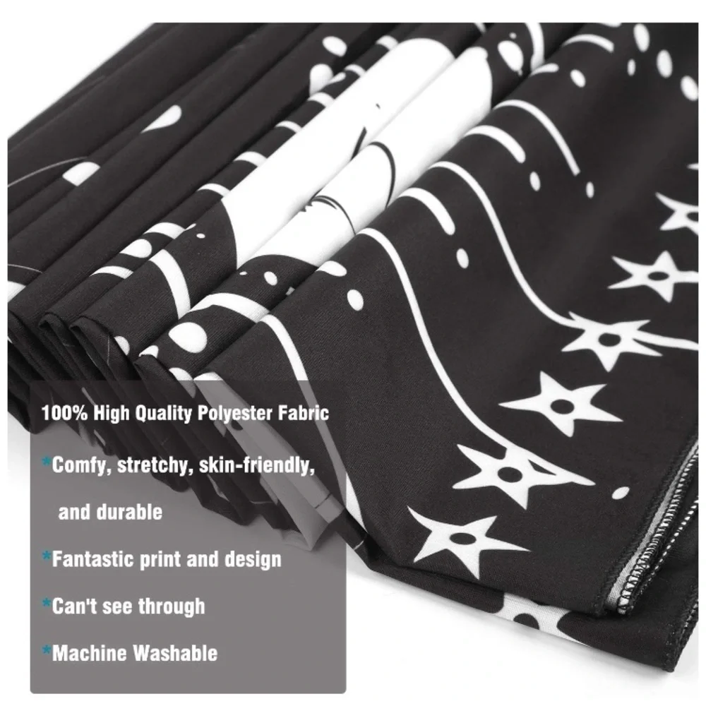 Hippie Sun/Moon Constellation Retro Black/White Tapestry Wall Dorm/Room Art Deco - Picture 3 of 5